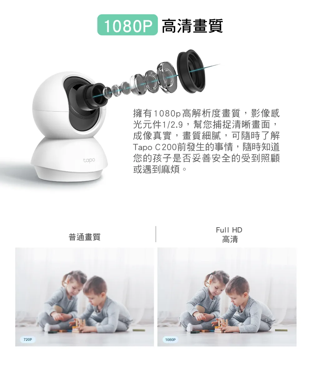 TP-Link Tapo C200 旋轉式家庭安全防護 / Wi-Fi 網路攝影機