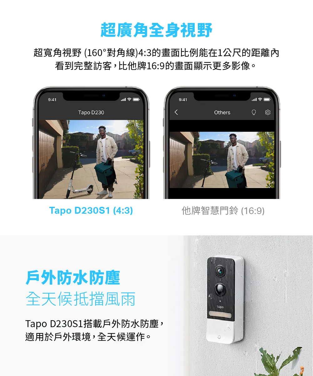TP-Link Tapo D230S1 Tapo智慧門鈴(電池式),U50500040,TP-LinkTapoD230S1Tapo智慧門鈴(電池式),原廠保固,大量採購歡迎洽詢,品質保證