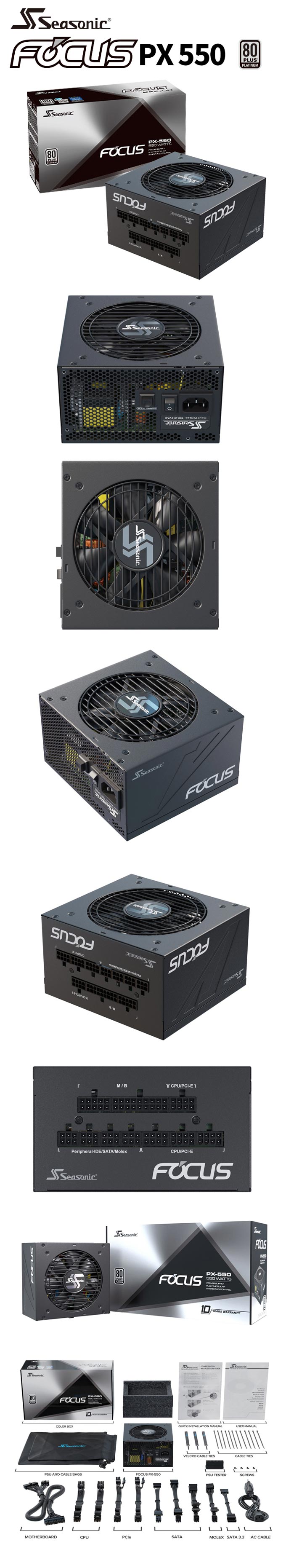 SeaSonic 海韻 FOCUS 550W 白金牌 全模組