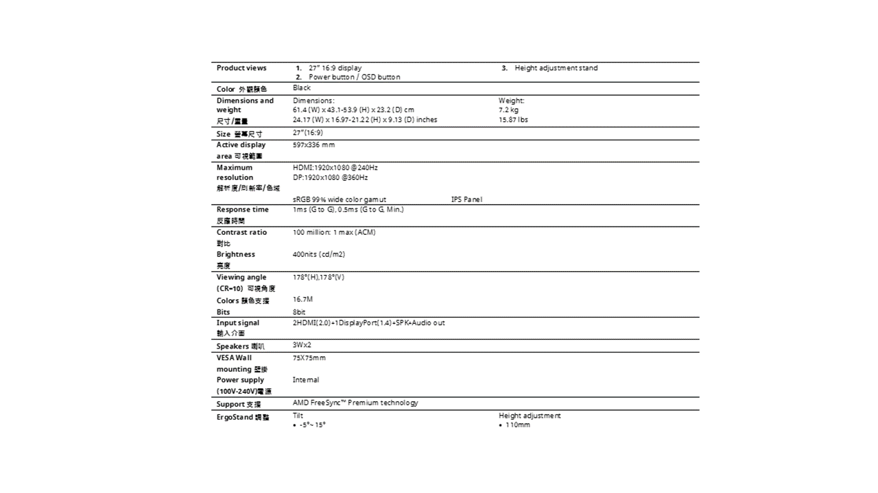 ACER XV275 F_27HL IPS FHD 360Hz E2E FC V螢幕 ( MM.V1XTT.001 ),U52390056,ACERXV275F_27HLIPSFHD360HzE2EFCV螢幕(MM.V1XTT.001),原廠保固,大量採購歡迎洽詢,品質保證