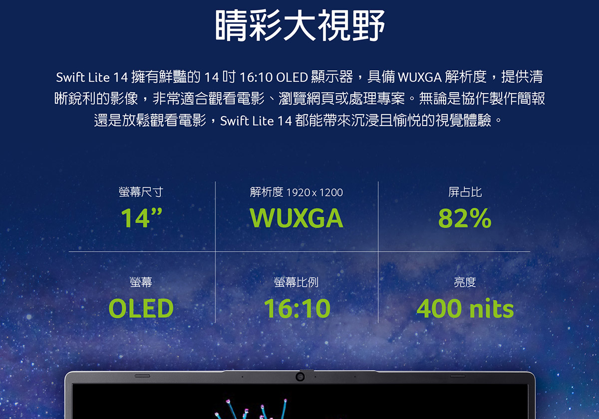 ACER Swift Lite系列:SFL14-51M-54Q6(銀) 輕薄AI筆記型電腦( UN.JA6TA.001 ),U52430036,ACERSwiftLite系列:SFL14-51M-54Q6(銀)輕薄AI筆記型電腦(UN.JA6TA.001),原廠保固,大量採購歡迎洽詢,品質保證