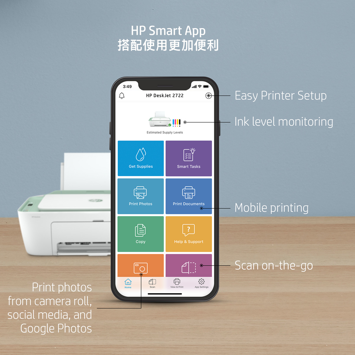 HP 惠普 DeskJet 2821 無線噴墨多功能事務機 (60K41A),噴墨印表機,HP惠普,實際價格以報價為主,2821(EOL),HP惠普DeskJet2821無線噴墨多功能事務機(60K41A)