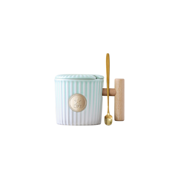 【客製禮贈品】木柄高顏值陶瓷馬克杯