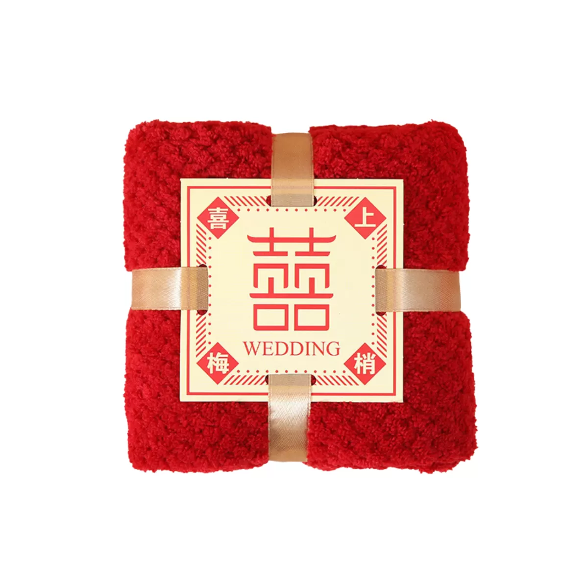 【客製禮贈品】婚禮伴手禮小熊紅色毛巾