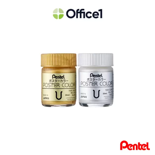 Pentel 飛龍 廣告顏料(金銀色) 30cc WPU2-T