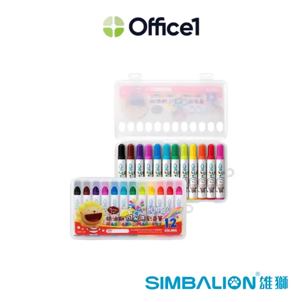 SIMBALION 雄獅 奶油獅 可水洗彩色筆 12色 BLW-12/B