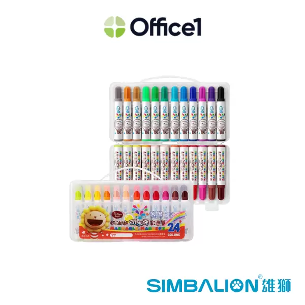 SIMBALION 雄獅 奶油獅 可水洗彩色筆 24色 BLW-24/B