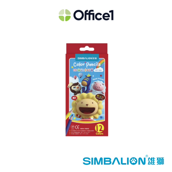 SIMBALION 雄獅 奶油獅 六角色鉛筆12色(紙盒) CP-12A