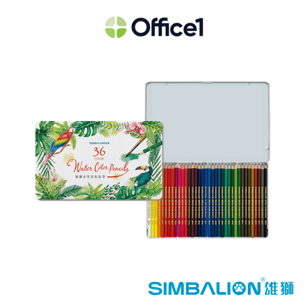 SIMBALION 雄獅 水性色鉛筆 36色(鐵盒) WP-36