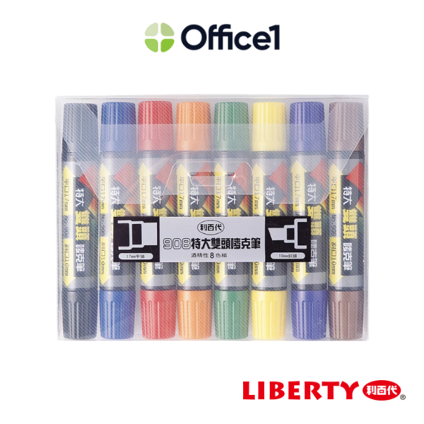 LIBERTY 利百代 特大雙頭嘜克筆 8色組 908-8C