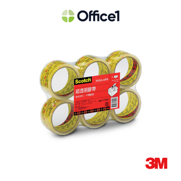 3M Scotch 超透明封箱膠帶 48mmx40y (6入/組) 3036S-6