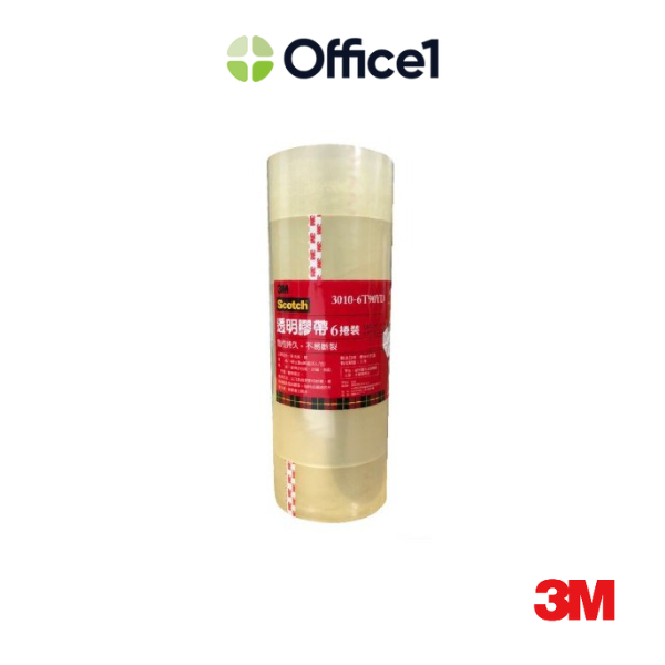 【箱購54入】3M 透明封箱膠帶 48mmx90y (6入/組) 3010-6T