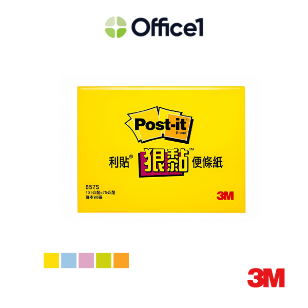 3M Post-it 利貼 狠黏 可再貼便條紙 101x75mm 90張/本 657S