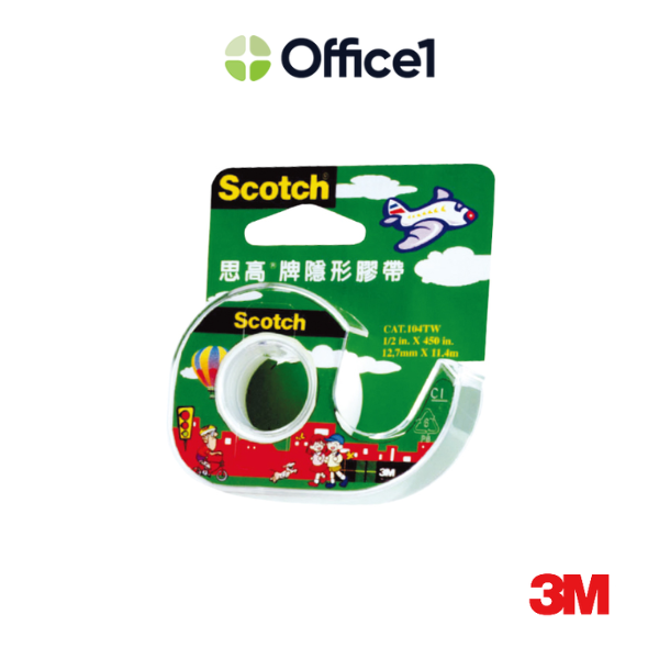 3M Scotch 附切割器隱形膠帶12.7mmX11.4m 104