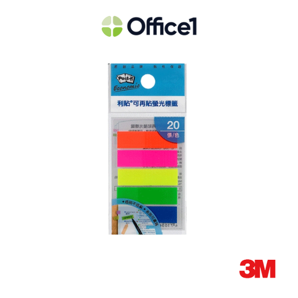 3M Post-it 利貼 全彩標籤 12x43mm 583-5