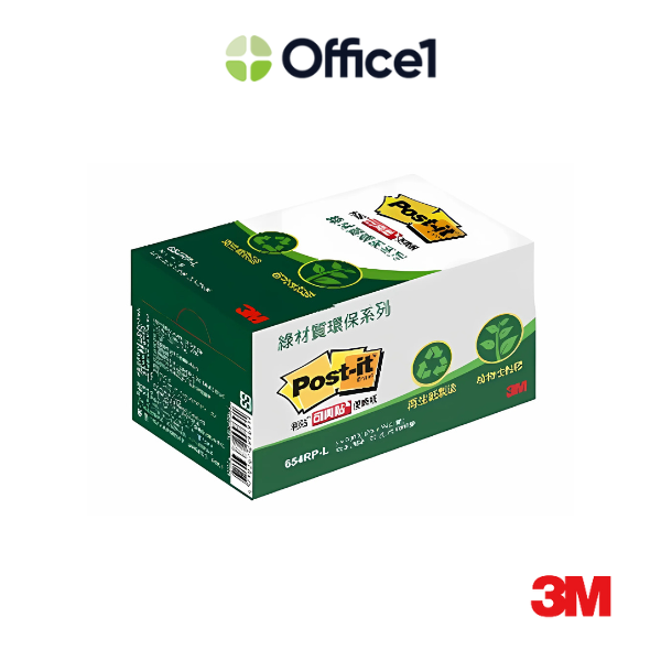 3M Post-it 利貼 綠材質環保經濟包便條紙 654RP-L