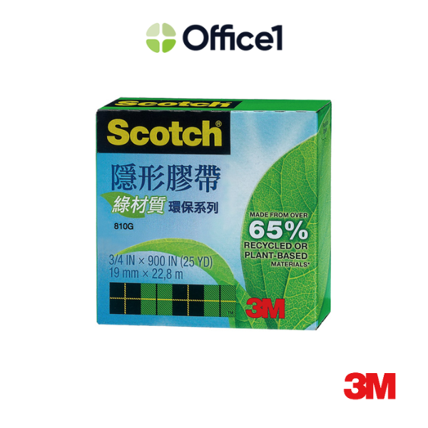 3M Scotch 綠材質隱形膠帶 19mm×20.3M 810G
