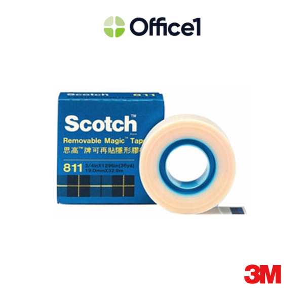3M Scotch 3/4 可再貼隱形膠帶 19mm×32.9M 811