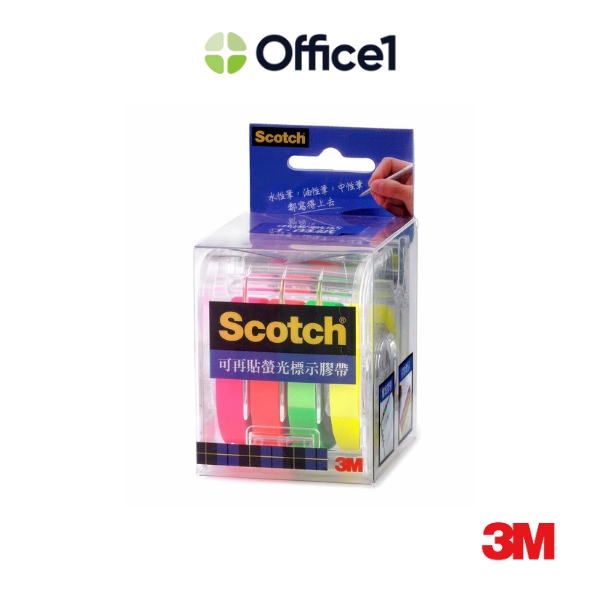 3M Scotch 可再貼螢光標示膠帶 4入 9mm×20M 812