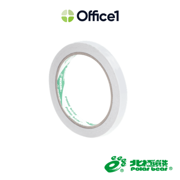 北極熊 雙面棉紙膠帶 12mm×15yds DST1215W