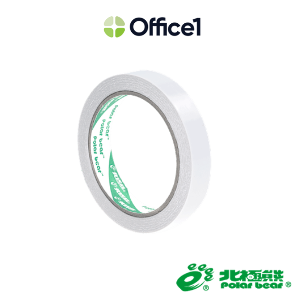 北極熊 雙面棉紙膠帶 18mm×15yds DST1815W