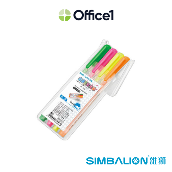 SIMBALION 雄獅 螢光筆4色組 4mm FM-35/4