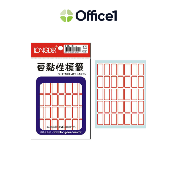 LONGDER 龍德 紅框 自粘標籤 490P LD-1065