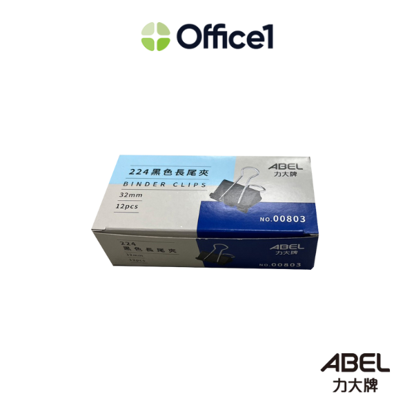 ABEL 力大 長尾夾 32mm 12支/盒 0224