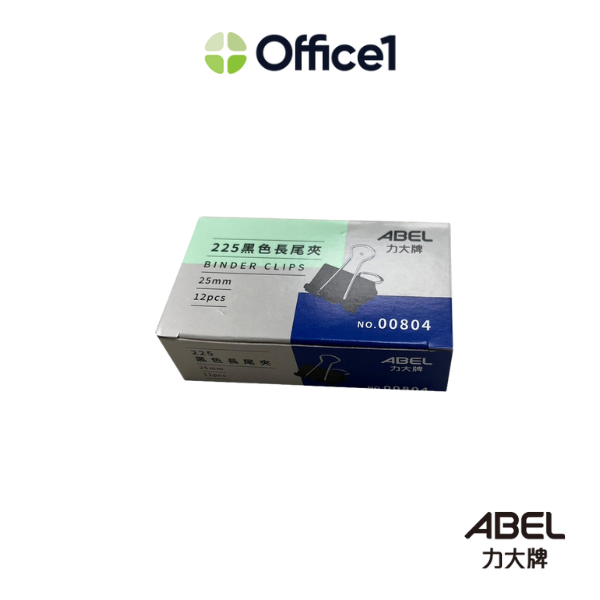 ABEL 力大 長尾夾 25mm 12支/盒 0225