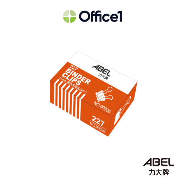 ABEL 力大 長尾夾 15mm 12支/盒 0227