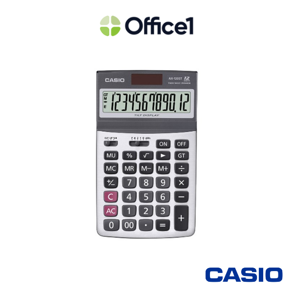 CASIO 太陽能計算機12位(可翹頭) AX-120ST