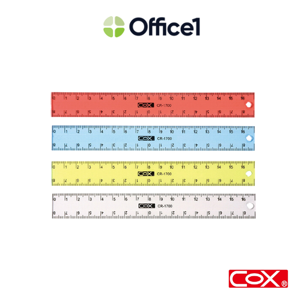 COX 透明直尺17cm (隨機色出貨) CR-1700