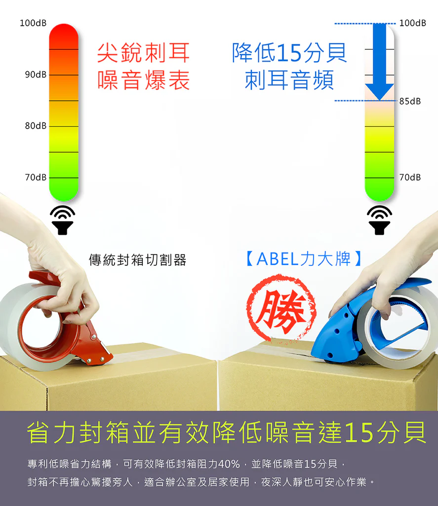 ABEL 力大 省力降噪封箱切台/膠帶台 2吋 03941