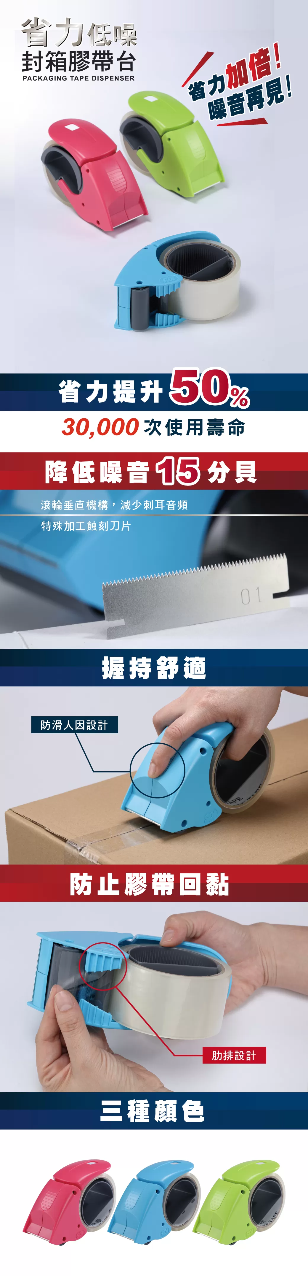 SDI 手牌 省力低噪封箱膠帶台 0522P,U50680006,SDI手牌省力低噪封箱膠帶台0522P,12台/4小箱/箱,商品特點,辦公用品｜文具