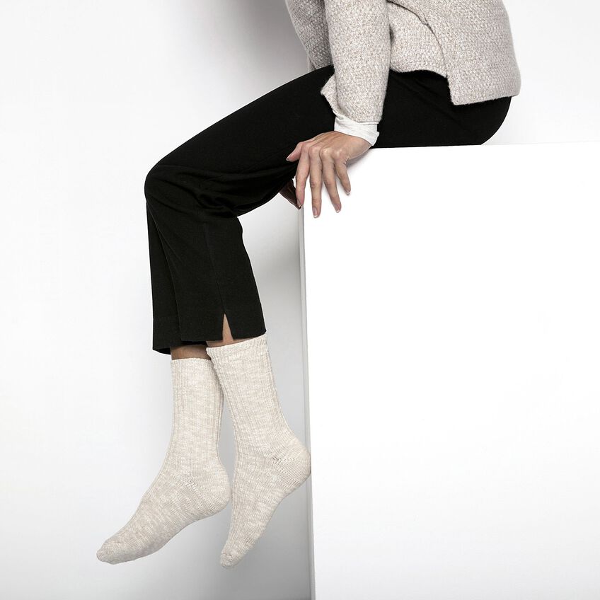 Birkenstock 竹節女襪 / 米色