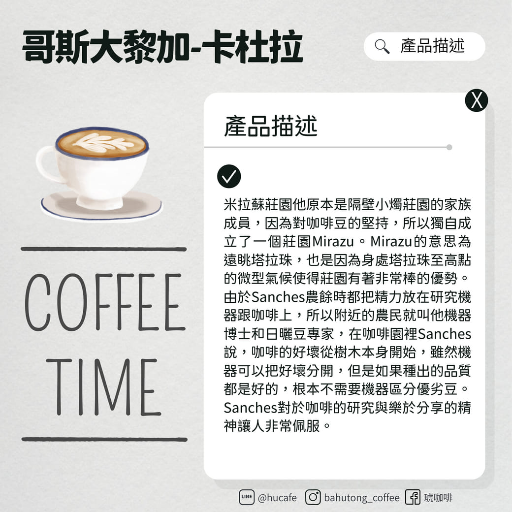哥斯大黎加-米拉蘇莊園 卡杜拉  250克