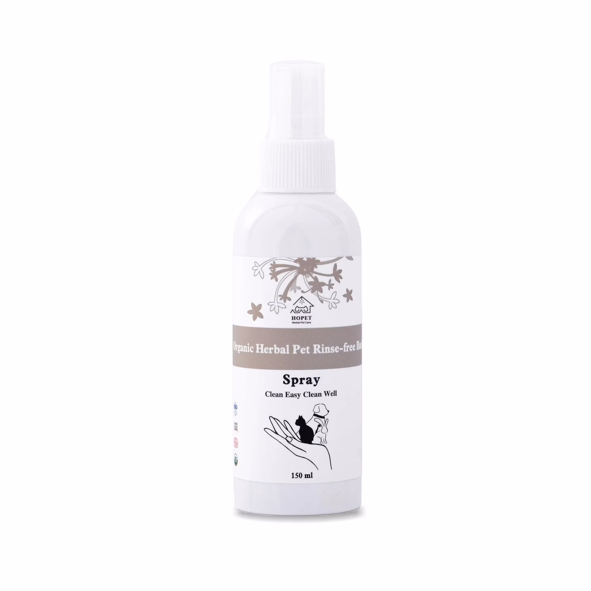 悅之堯 有機植萃寵物乾洗劑 噴霧 /150ml
