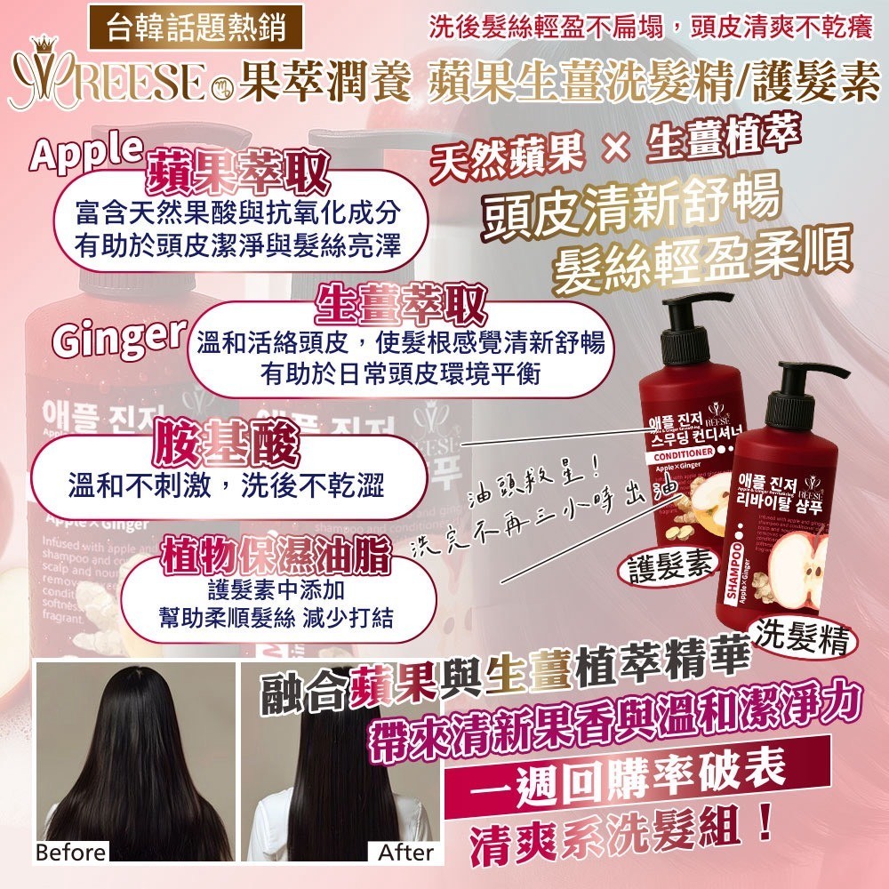 REESE 蘋果生薑洗護組