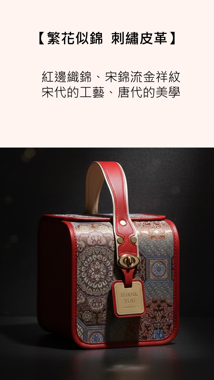 繁花似錦刺繡皮革包手提禮盒