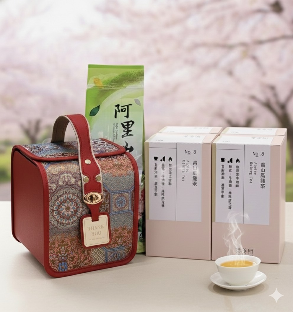 繁花似錦刺繡皮革包手提禮盒