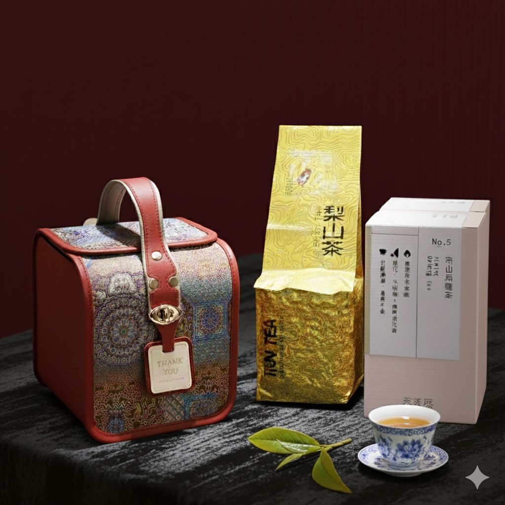 繁花似錦刺繡皮革包手提禮盒