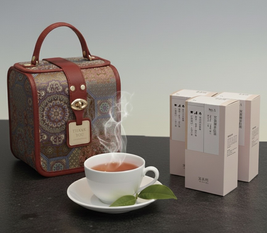 繁花似錦刺繡皮革包手提禮盒