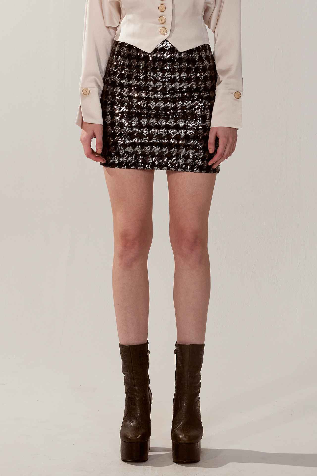迷你亮片包臀半身裙