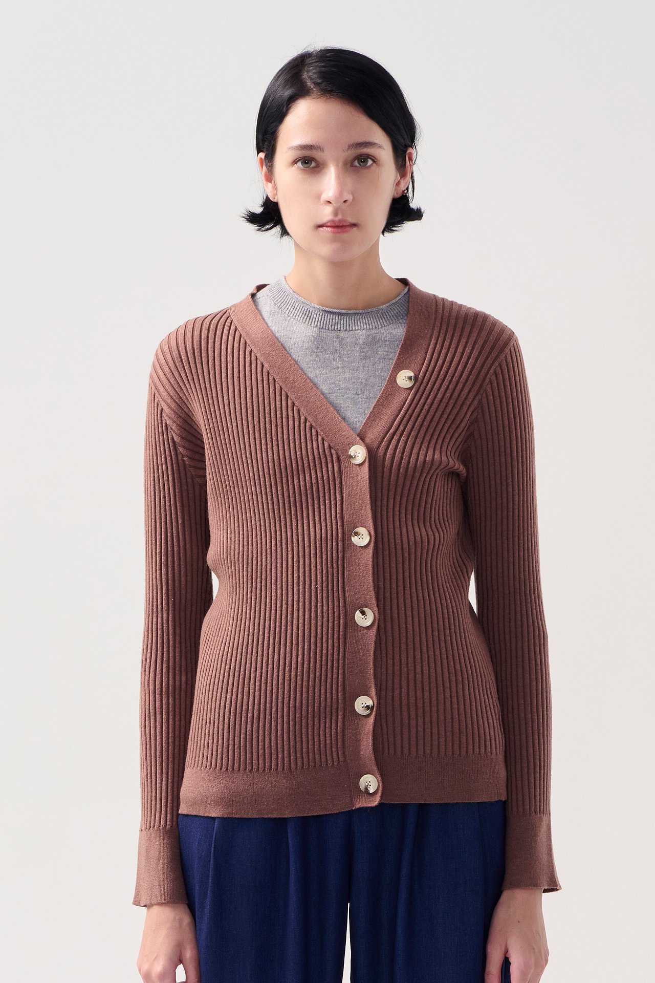 不對襯針織毛衣外套