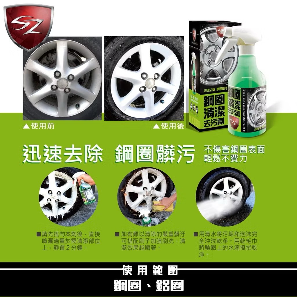 鋼圈清潔去汙劑 盒裝500ML