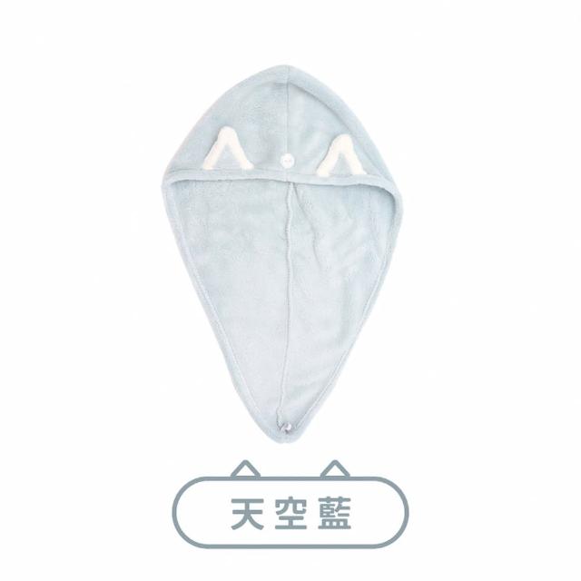 【輝鴻】喵星人加厚珊瑚絨乾髮帽[PZF3575] (藍色)