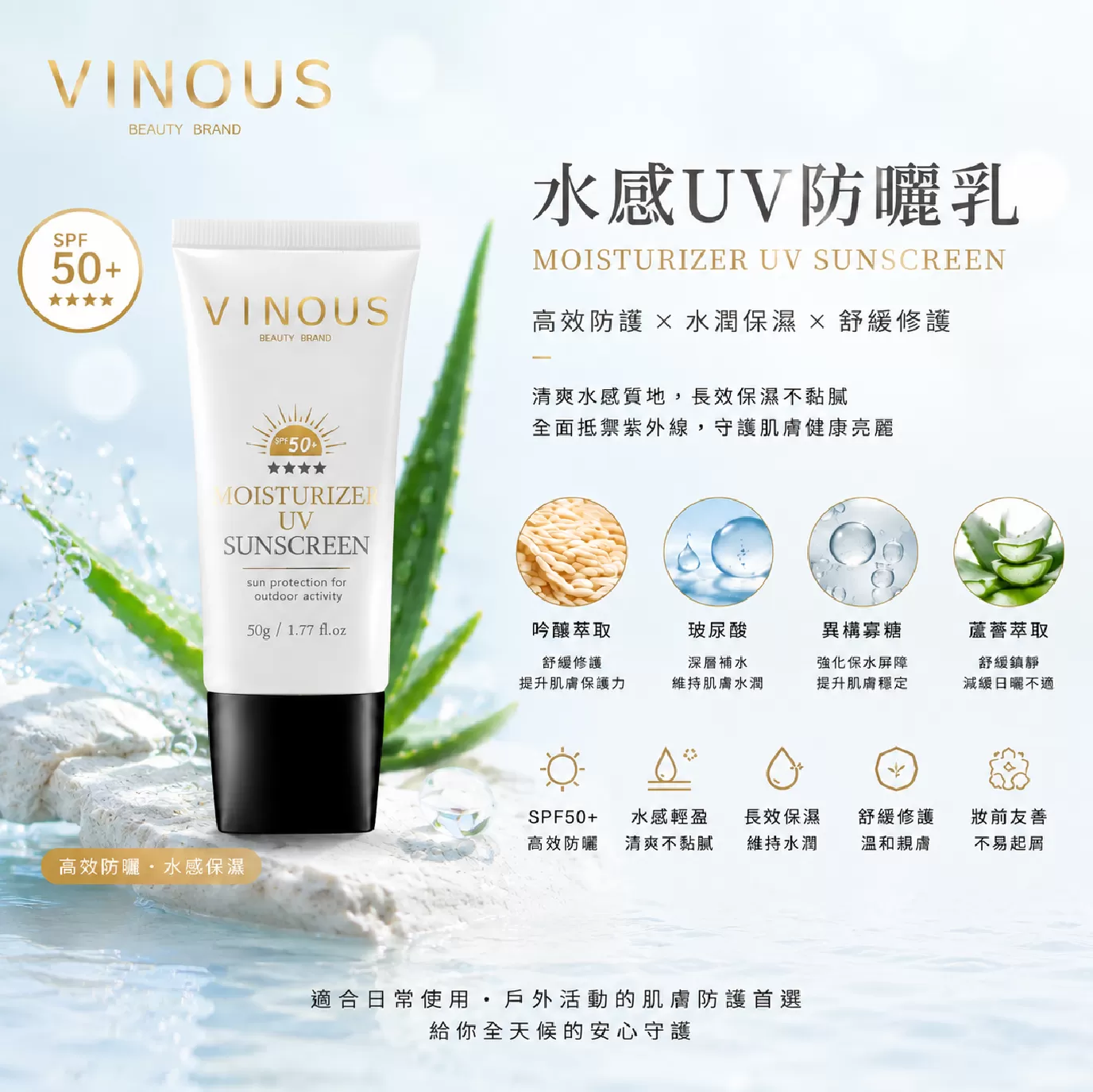 水感UV防曬乳【買3送1】最後囤貨倒數,對抗紫外線，更要對抗通膨！,U61450001,水感UV防曬乳【買3送1】最後囤貨倒數,最後凍漲倒數！【75折】，現省$990,VINOUS產品系列