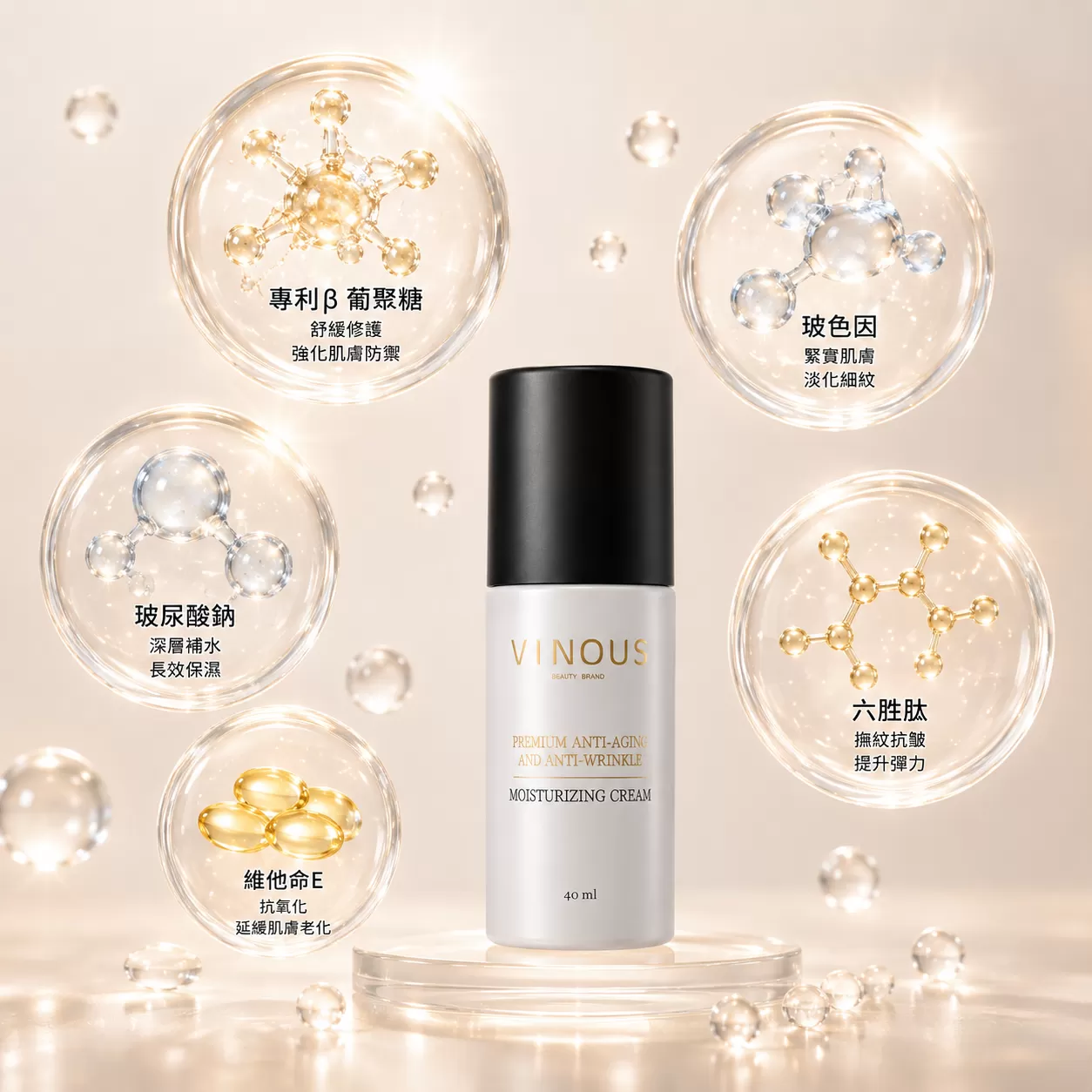 極致逆齡抗皺保濕霜,台灣乳霜,深層修護,逆齡保養,抗皺保濕霜,維他命E保養