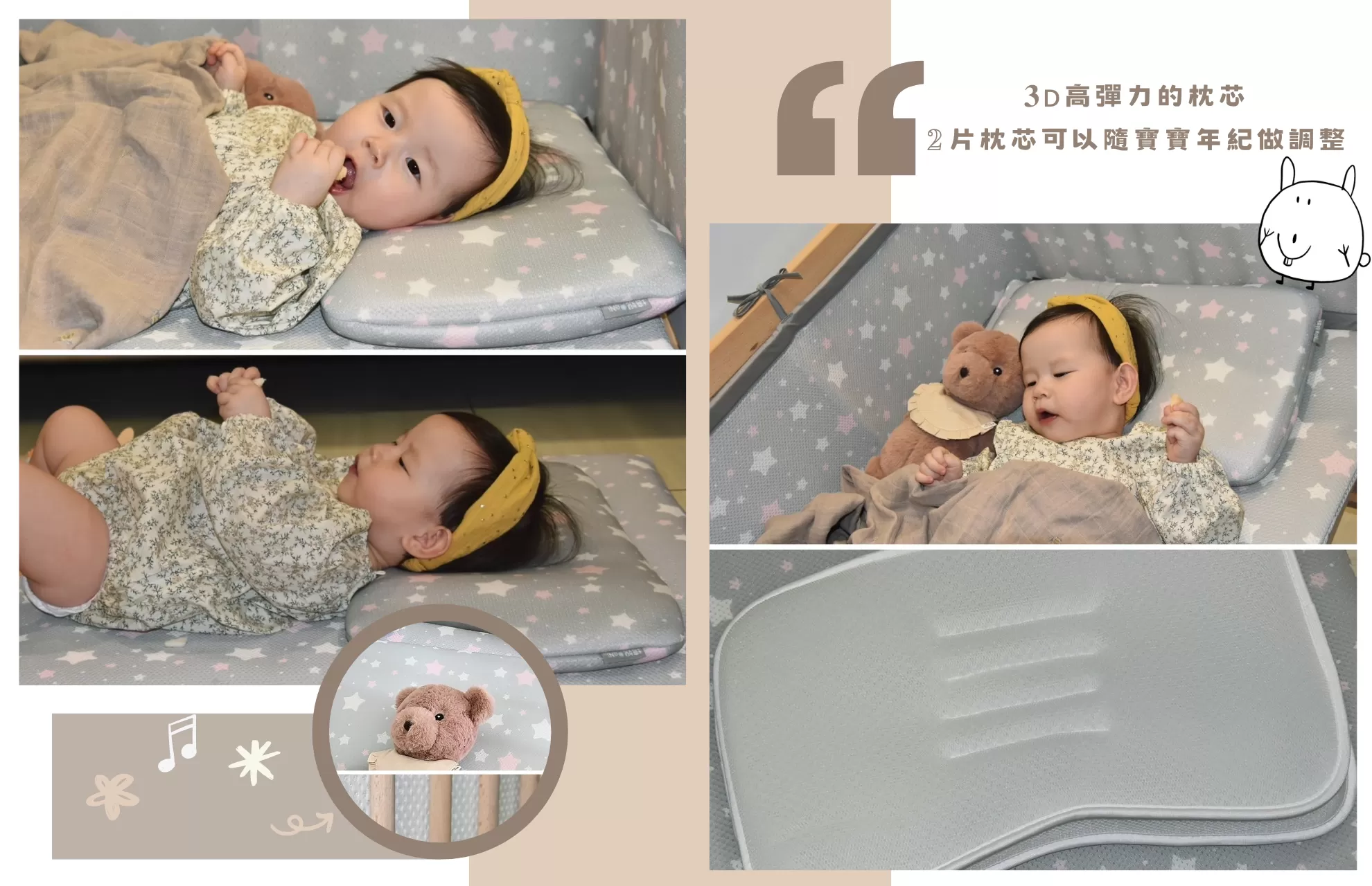 PeNi透氣多功能嬰兒床墊/童枕/棉被袋