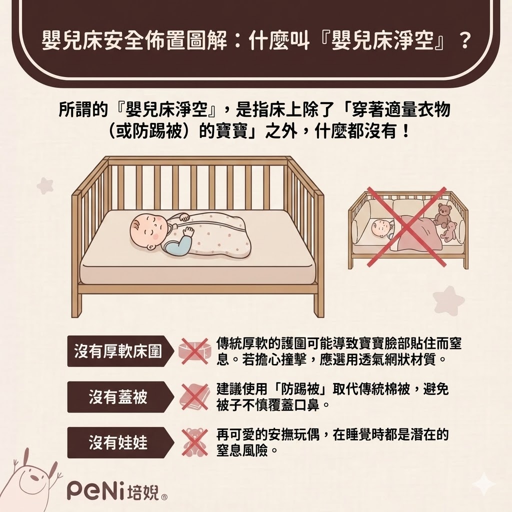 嬰兒床安全佈置圖解：什麼叫「嬰兒床淨空」？